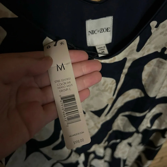 NWT NIC+ZOE Water Lillies Bianca Flowy Maxi Dress Indigo Multi Size Medium - Picture 4 of 9